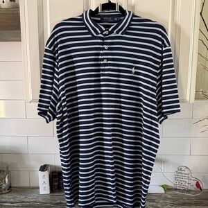 Polo by Ralph Lauren Men's Classic Navy and White Striped Polo